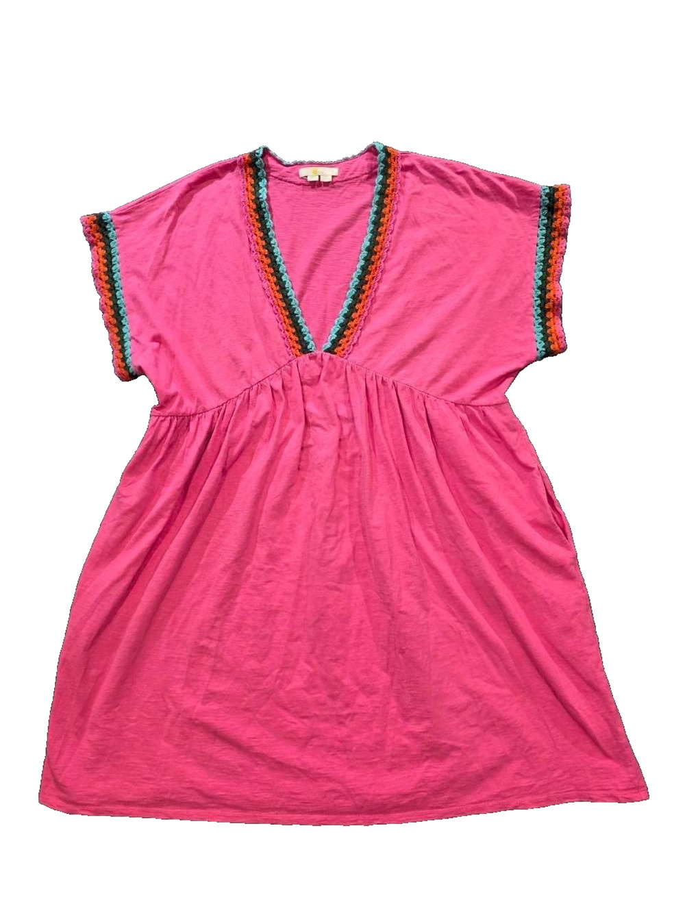 Boden Pink Cotton pocket beach holiday dress Short Sleeve 20/22R A011356